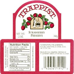Trappist Preserves Strawberry Preserve (single jar)
