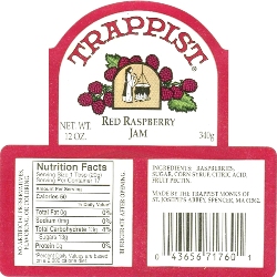 Trappist Preserves Red Raspberry Jam WITH SEEDS (single jar)
