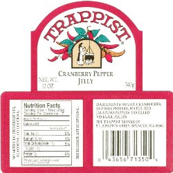 Trappist Preserves Cranberry Pepper Jelly (single jar)