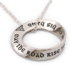 Irish Blessing Mobius Necklace (silver)