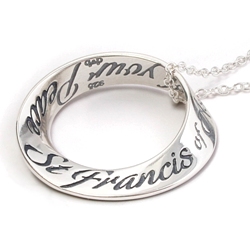 St. Francis Prayer Mobius Necklace (silver)