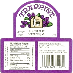 Trappist Preserves - Blackberry Seedless Jam (12-Jar Case)