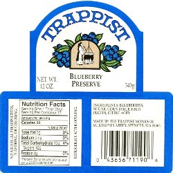 Trappist Preserves - Blueberry Preserve (12-Jar Case)