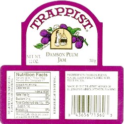 Trappist Preserves Damson Plum Jam (single jar)
