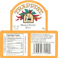 Trappist Preserves Mango Pepper Jelly (single jar)