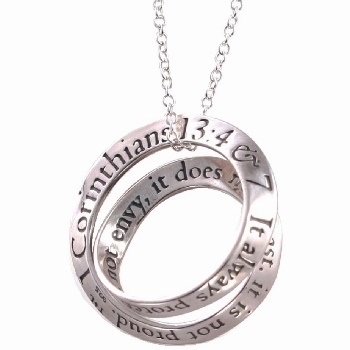 Love is Patient Double Mobius Necklace (silver)