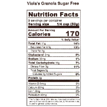 Viola's Granola Sugar-Free