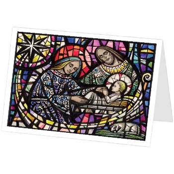 Stained Glass Holy Family (box of 20)